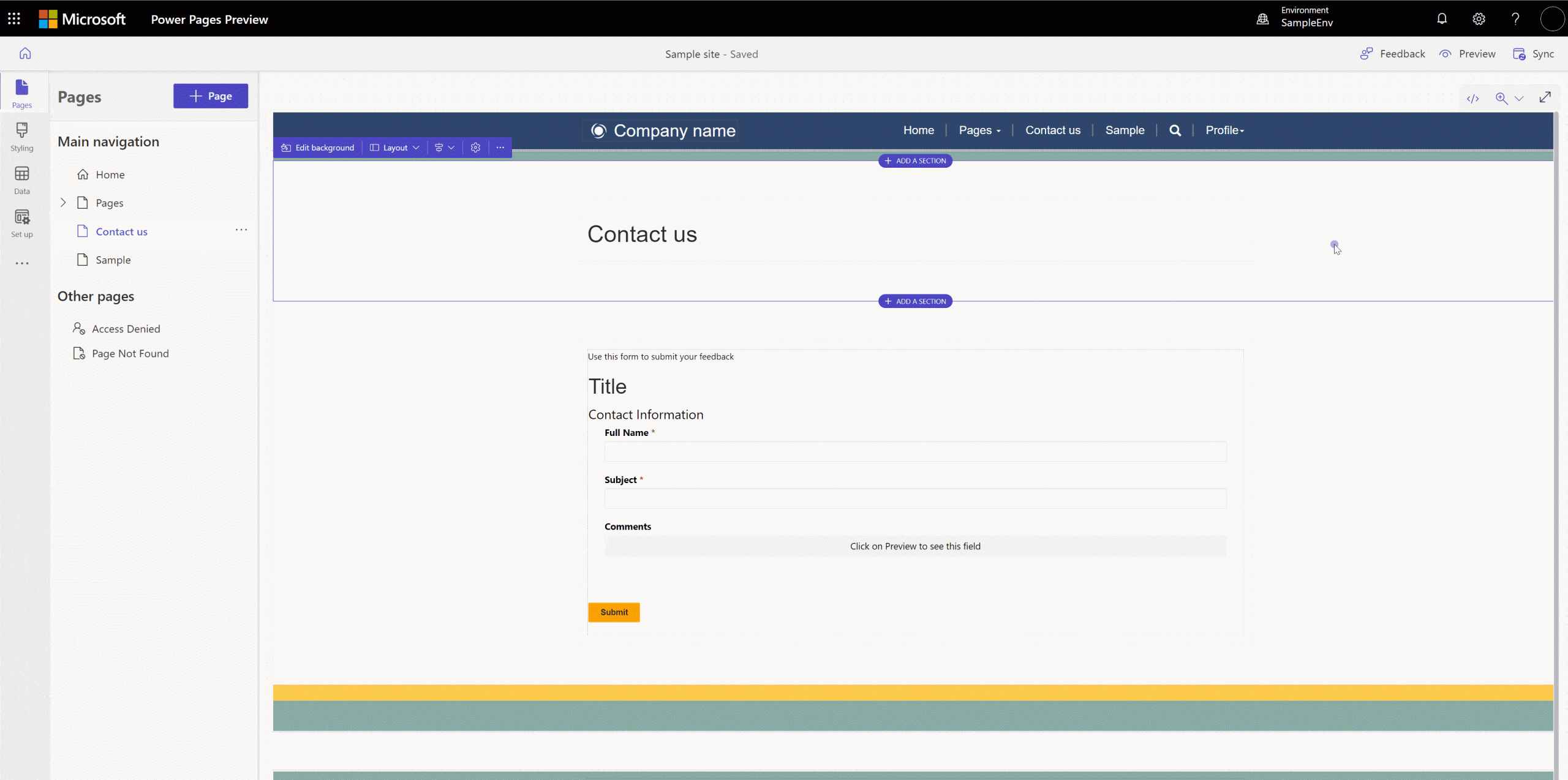 Editing a form's description and title. Making a word bold in the description and updating the title from Title to Fill in your details